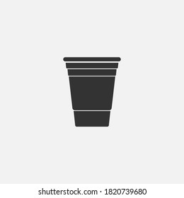Cup-Symbol einzeln auf Hintergrund. Plastikbecher-Symbol modern, einfach, Vektorsymbol, Symbol für Website-Design, mobile App, Vektorgrafik