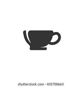 Cup icon isolated on a white background. Logo silhouette design template. Simple symbol concept in flat style. Abstract sign, pictogram for web, mobile and infographics - stock vector