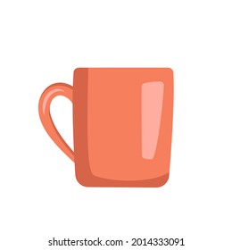 Icono de la copa. utensilios de cocina, té o café. Mugre azul. Ilustración plana del vector