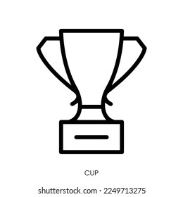 cup icon. Line Art Style Design Isolated On White Background