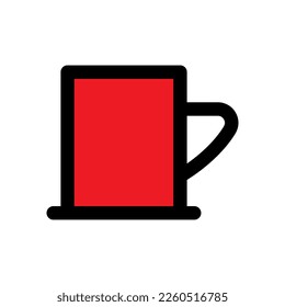 Cup icon line isolated on white background. Black flat thin icon on modern outline style. Linear symbol and editable stroke. Simple and pixel perfect stroke vector illustration