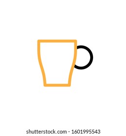 Cup icon, Line and two colour design template
