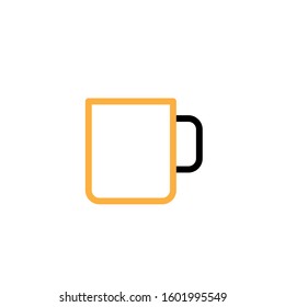 Cup icon, Line and two colour design template