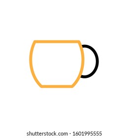 Cup icon, Line and two colour design template