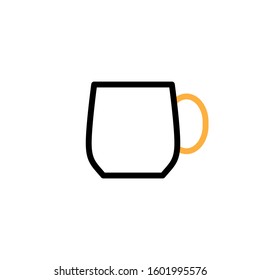 Cup icon, Line and two colour design template