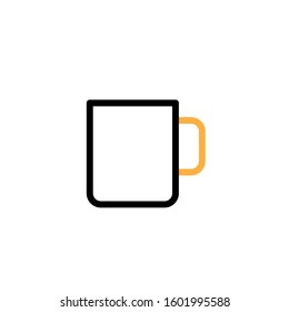 Cup icon, Line and two colour design template