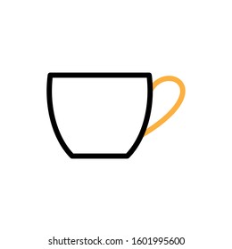 Cup icon, Line and two colour design template