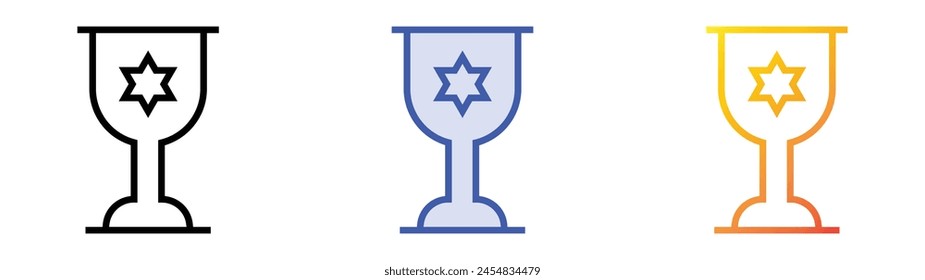 cup icon. Linear, Blue Fill and Gradient Style Design Isolated On White Background