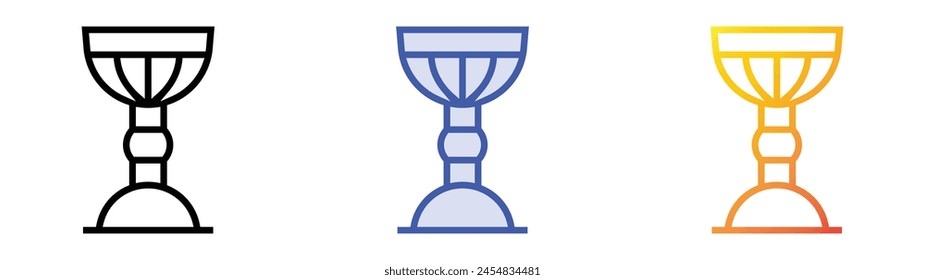 cup icon. Linear, Blue Fill and Gradient Style Design Isolated On White Background