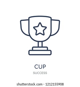 Cup icon. Cup linear symbol design from Success collection. Simple outline element vector illustration on white background.