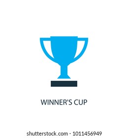 Winner’s cup icon. Logo element illustration. Winner’s cup symbol design from 2 colored collection. Simple Winner’s cup concept. Can be used in web and mobile.
