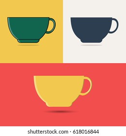 A cup. The cup icon is made in different styles.