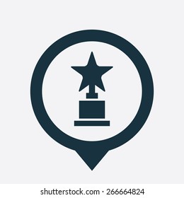 cup icon map pin on white background
