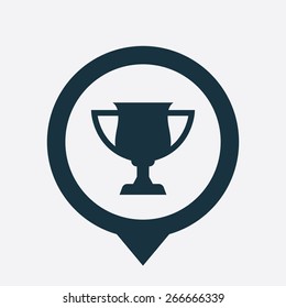 cup icon map pin on white background
