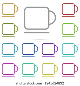 A cup icon in multi color. Simple outline vector of web, minimalistic set for UI and UX, website or mobile application