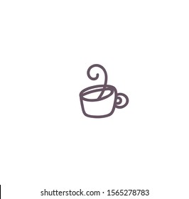 Cup icon on isolated background. Vector illustration. Hand drawing. The Cup can be used to design the menu of a coffee shop, confectionery, as well as a website or business card.