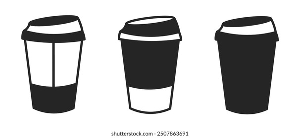 Icono de la taza en el fondo blanco. Ilustración de taza de logotipo de Vector.