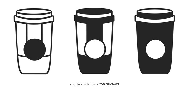 Icono de la taza en el fondo blanco. Ilustración de taza de logotipo de Vector.