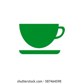 cup icon on white background. Green icon.
