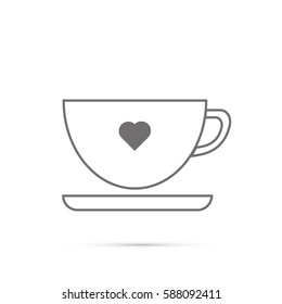 cup icon on white background. Gray icon