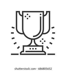 Cup icon, part of the square icons, business elements icon set. The illustration is a vector, editable stroke, thirty-two by thirty-two matrix grid, pixel perfect file.