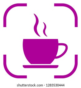 Cup icon in purple focus. White background