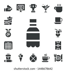 cup icon set. 17 filled cup icons.  Simple modern icons about  - Cream, Fast food, Medal, Soda, Mixer, Cup, Cocktail, Football field, Coffee, Merit, Ice cream, Trophy, Canteen