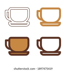 Cup icon set isolated on white background