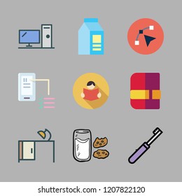 cup icon set. vector set about phone, breakfast, agenda and desk icons set.