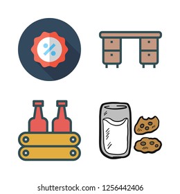 cup icon set. vector set about milk, breakfast, desk and promotions icons set.