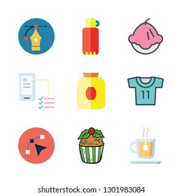 cup icon set. vector set about cupcake, tea, thermos and muffin icons set.