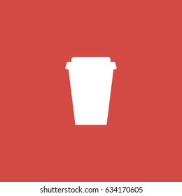 cup icon. sign design. red background