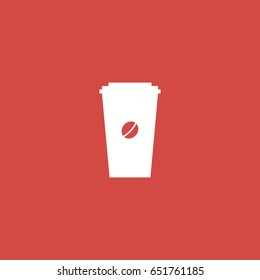 cup icon. sign design. red background