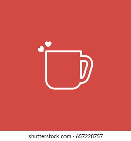 cup icon. sign design. red background