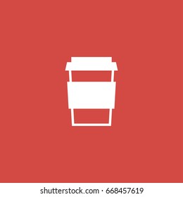 cup icon. sign design. red background