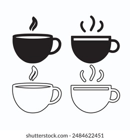 Cup Icon silhouette vector art illustration.