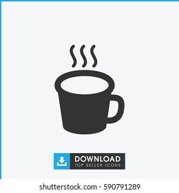 cup icon. Simple filled cup icon. On white background.