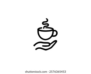 Cup Icon, Simple and Modern Drinkware Design for Beverage Branding, Coffee Cup Illustration