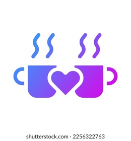 cup icon solid gradient style valentine illustration vector element and symbol perfect. Icon sign from modern collection for web.