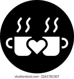 cup icon solid white style valentine illustration vector element and symbol perfect. Icon sign from modern collection for web.