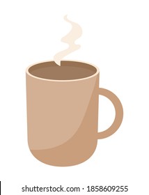 cup icon with steam on white background vector illustration design