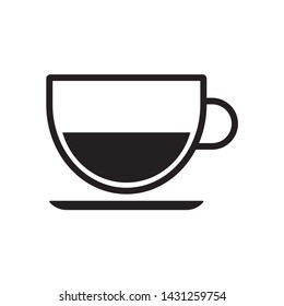 Cup icon symbol icon for web design in a flat style