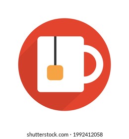 cup icon with tea on a white background, vector illustration