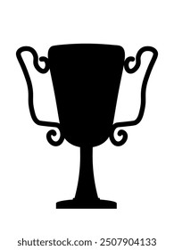 Cup icon. Trophy sign. Black winner award flat vector illustration isolated on transparent background. Champion prize of win in sport game or tournament, achievements, competitions.