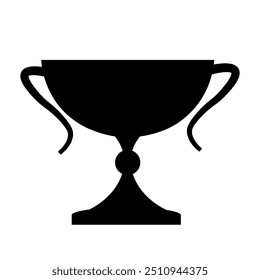 Cup icon. Trophy sign. Black winner award flat vector illustration isolated on transparent background. Champion prize of win in sport game or tournament, achievements, competitions.