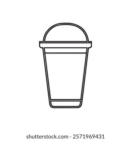 A cup icon vector black and white outline