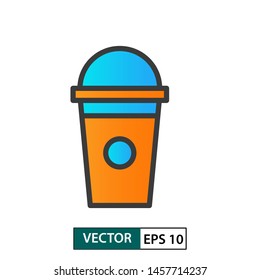 Cup icon vector. Colour style. Isolated on white background. Vector Illustration EPS 10