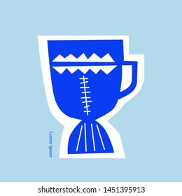 Cup icon. Vector concept illustration for design. Symbol of hot drink. Mid century design style.