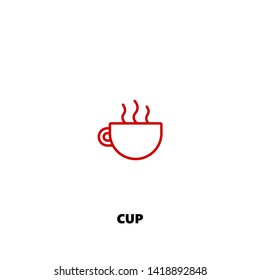 cup icon. cup vector design. sign design. red color