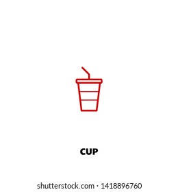 cup icon. cup vector design. sign design. red color
